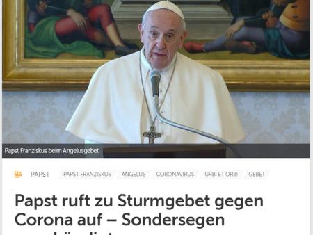 Aufruf zu Sturmgebet am 25. März 2020