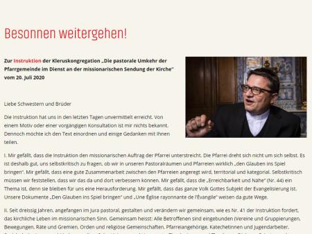 Bischof Felix Gmür: Besonnen weitergehen!