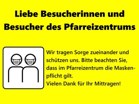 Maskenpflicht im Pfarreizentrum