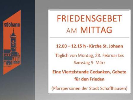 Friedensgebet in der Kirche St. Johann
